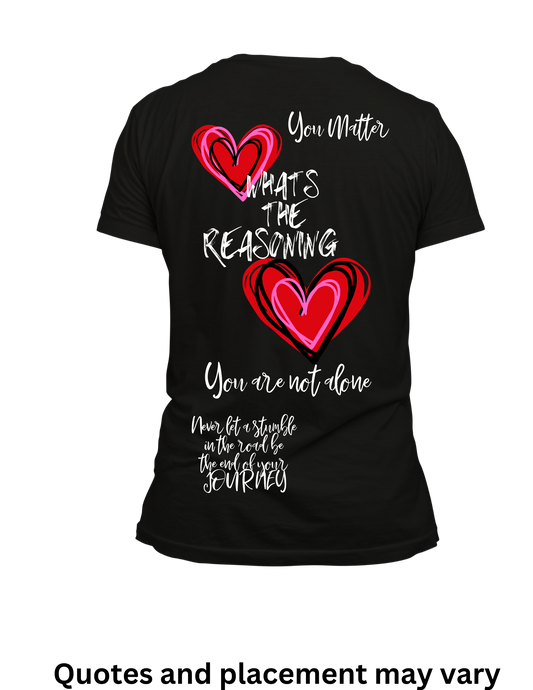 W.T.R. Tee w/Double Hearts and Inspirational Quotes